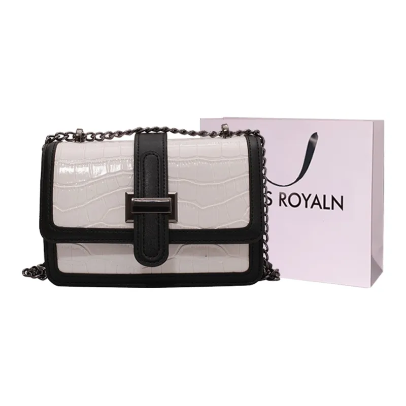 LOUIS ROYALN PU Crossbody Bag, Shoulder Bag Women's Black White/Black-0