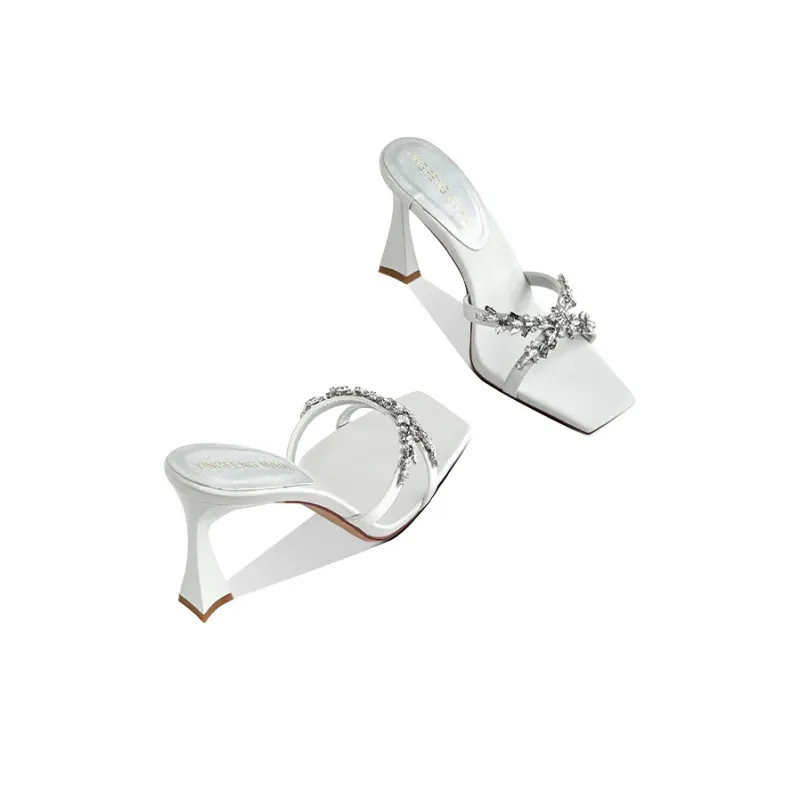 Lan Miao Slide Slippers Women's Silver Gray-4