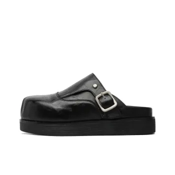 WEISHIBANGWEI Rubber Sole Slip Resistant Closed Toe Slippers Unisex Black