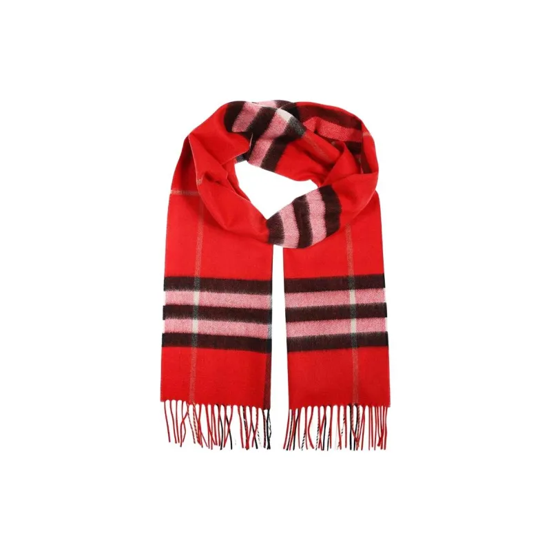 Burberry Cashmere Knit Scarves Unisex Red-0