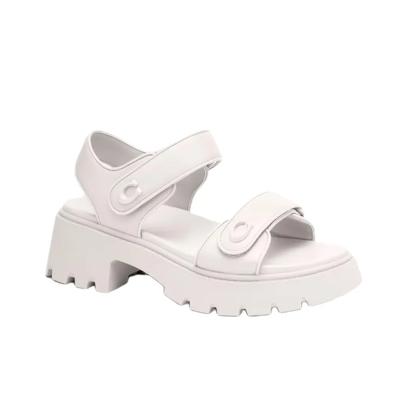 COACH Brynn One Strap Sandals Women's White-2