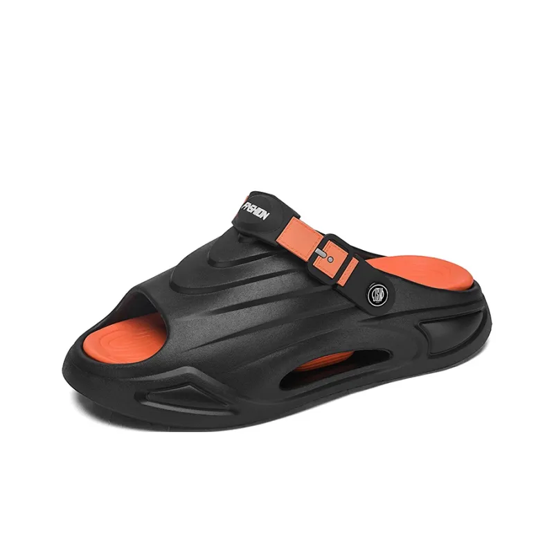 JEANSWEST Beach Sandals Men Black/White-7