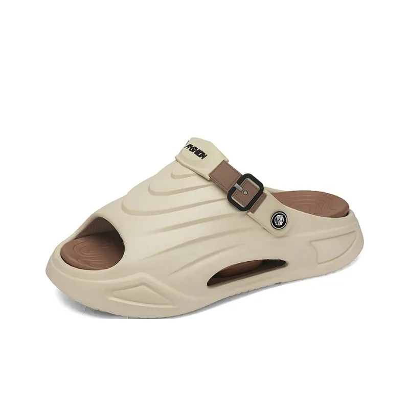 JEANSWEST Beach Sandals Men Black/White-0