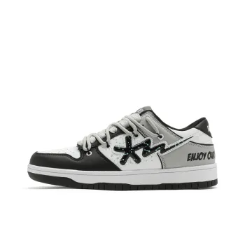 B.Duck Summer Travis Scott X AJ1 Lightning Collection Skateboard Shoes Unisex Low Top Black/White