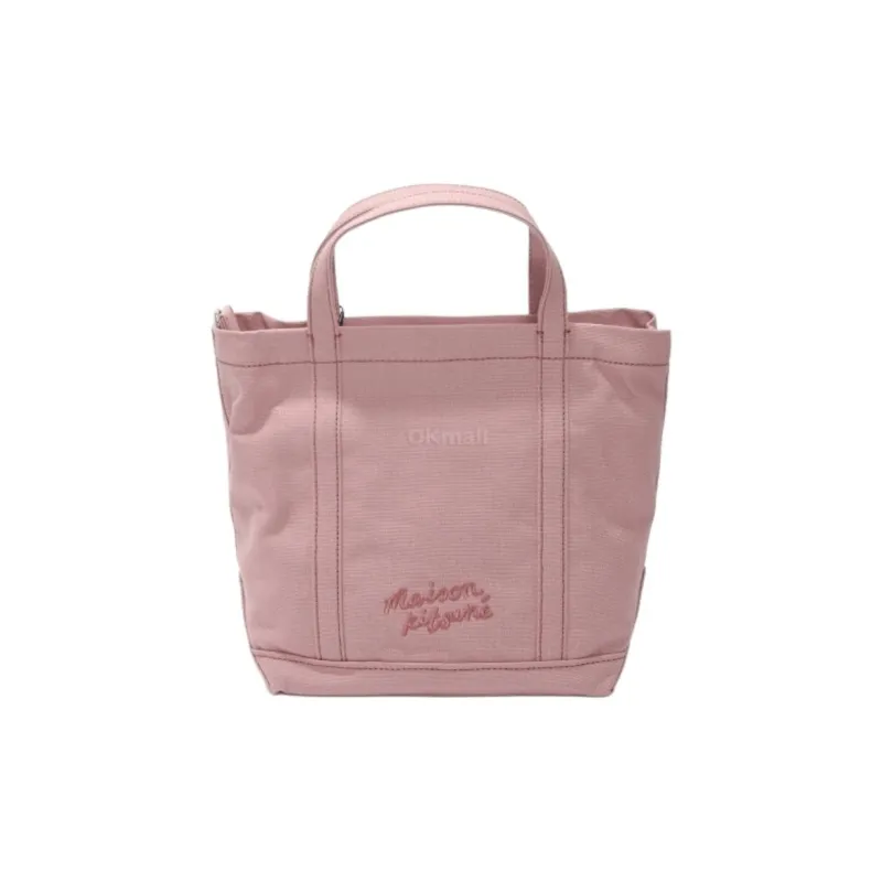 Maison Kitsune Cotton Tote Bag, Shopping Bag, Shoulder Bag, Handbag Trumpets Women's Pink-1