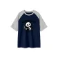 Navy Blue & White Heather Gray