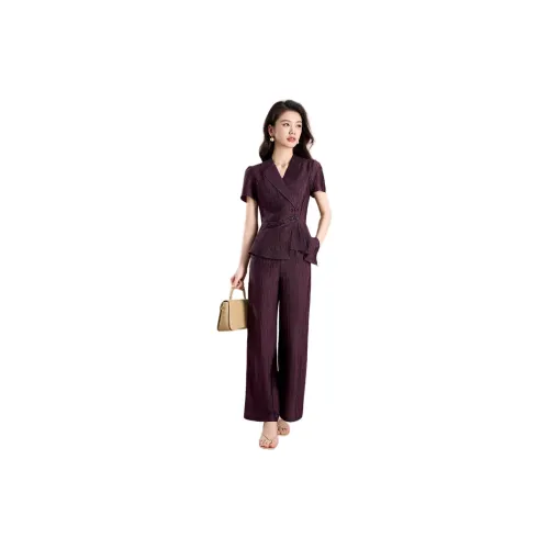 Mylan Casual Suits Women's Burgundy