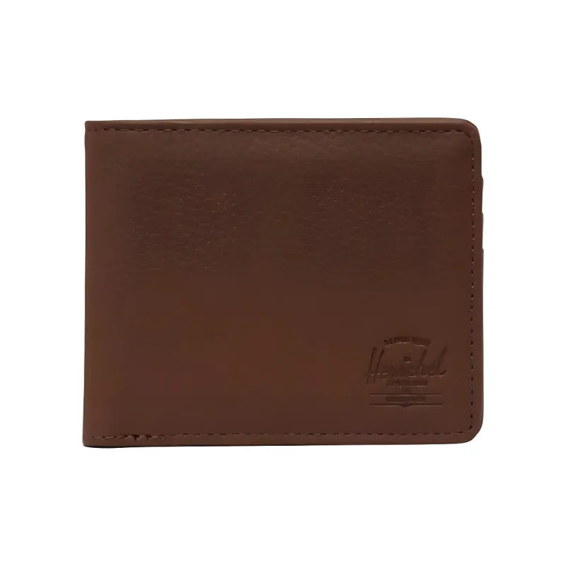 Herschel Litchi Grain Vegan Leather Wallet Unisex Saddle Brown-0