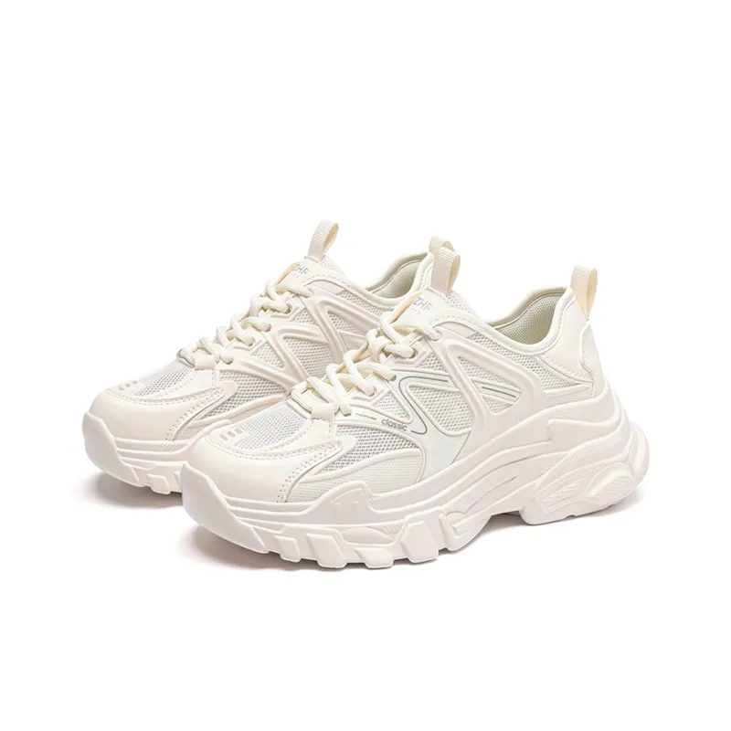ZHR Wheat Cushioning, Wear Resistant Low Top Chunky Sneakers Women's Beige-1