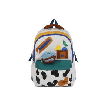 WICKBUEN Nylon Backpack Regular Unisex White/Yellow