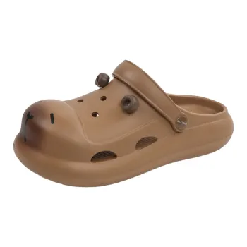 SHIGUDE Sandal Slippers Unisex, Brown