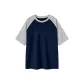 Navy Blue & White Heather Gray