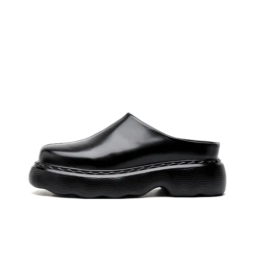 FAPAI Abrasion Resistant Closed Toe Slippers Men's Black