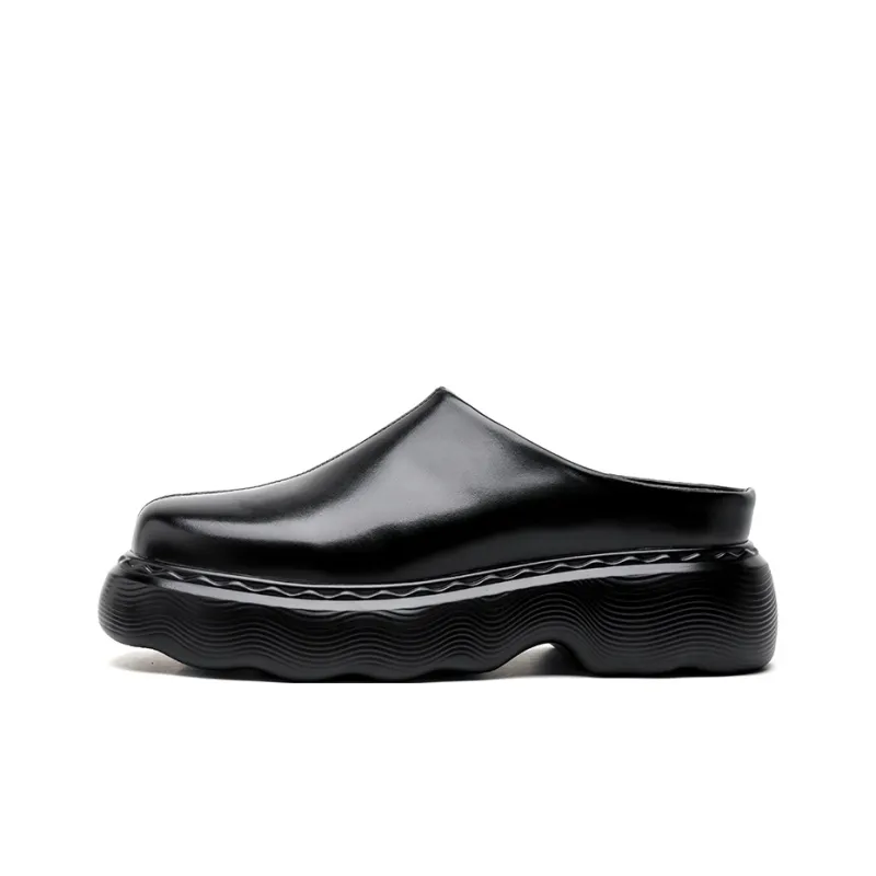 FAPAI Abrasion Resistant Closed Toe Slippers Men's Black-0