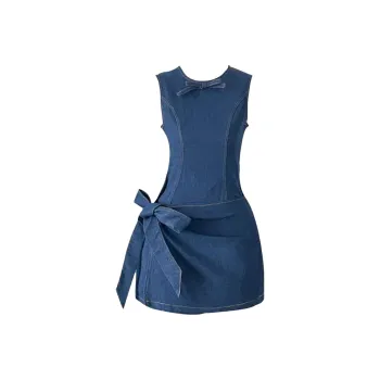 CZMO Sleeveless Dresses Women's Denim Blue
