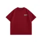 [Antibacterial Short-Sleeved T-Shirt]Burgundy (Mb Green Stripes Chest Logo)