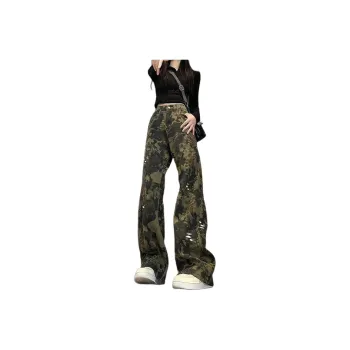 FOREVER 21 Jeans Unisex Coffee Green