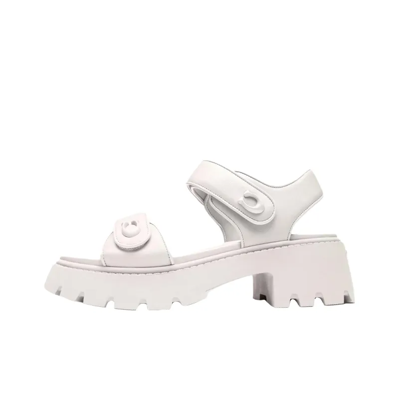COACH Brynn One Strap Sandals Women's White-0