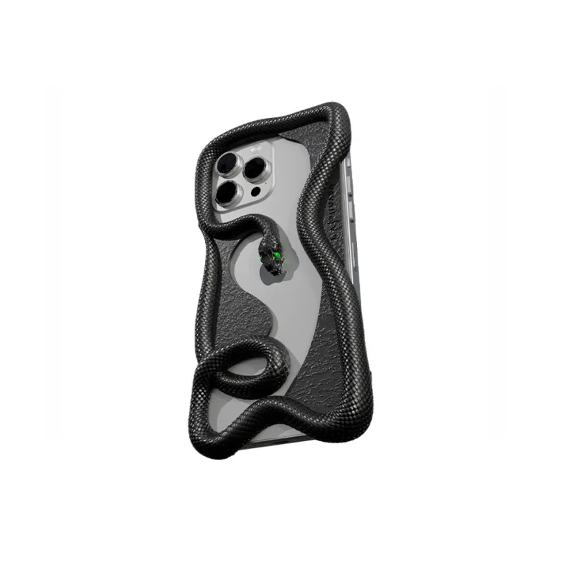 LAPUVAVA Plastic Material Black King Cobra Phone Cases Compatibility IPhone 16 Pro Ma Artistic Original Design-2