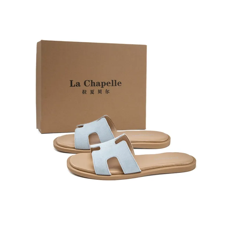 La Chapelle Slip Resistant Odor Resistant Abrasion Resistant Quick Dry Slide Slippers Women's Blue-0