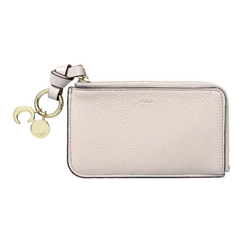 Chloe Calfskin Card Holder Women's Light Gray
