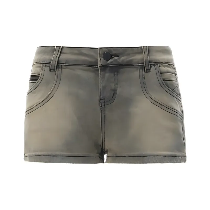 OROI Denim Shorts Women's Nostalgic Blue Shorts-0