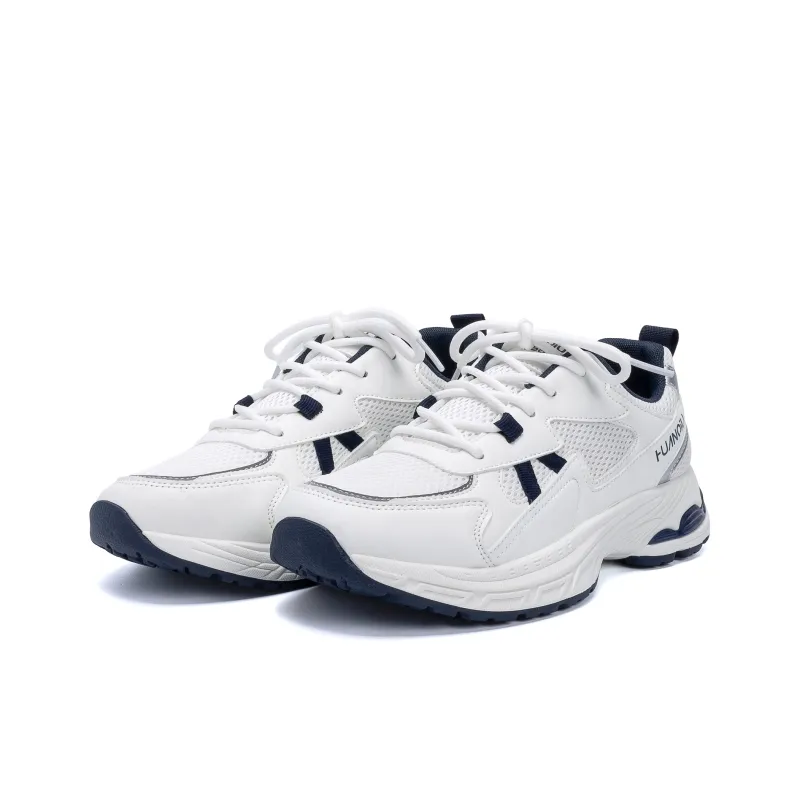 HUANQIU Abrasion Resistant Coverage Lightweight Low Top Chunky Sneakers Men's White Blue-3