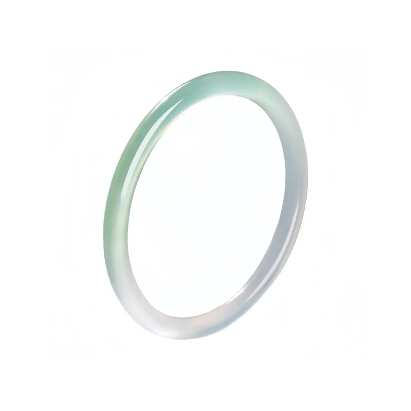 MY WORLD BEGINS AND ENDS WITH YOU Natural Chalcedony Jade Bangles Women's-5