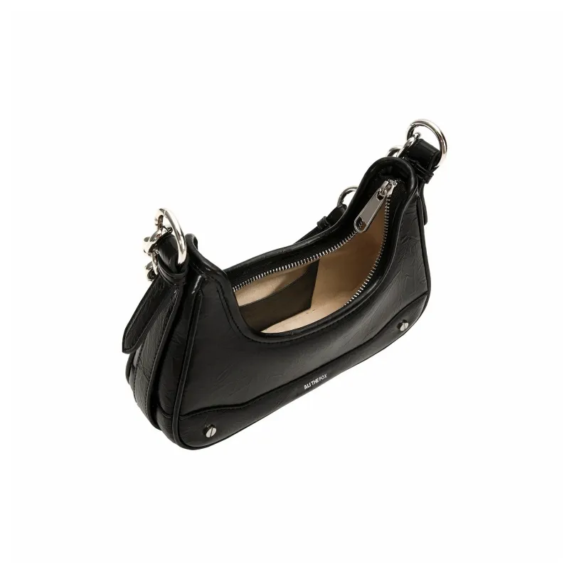 ALI THE FOX Synthetic Leather Underarm Shoulder Bag Women's Laser Silver/Deep Black/Ecru/Rose Pink-9