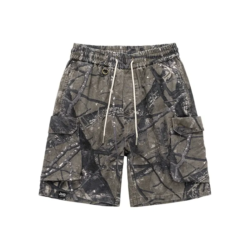 Jeep Casual Shorts Unisex Gray Resin Camouflage-0