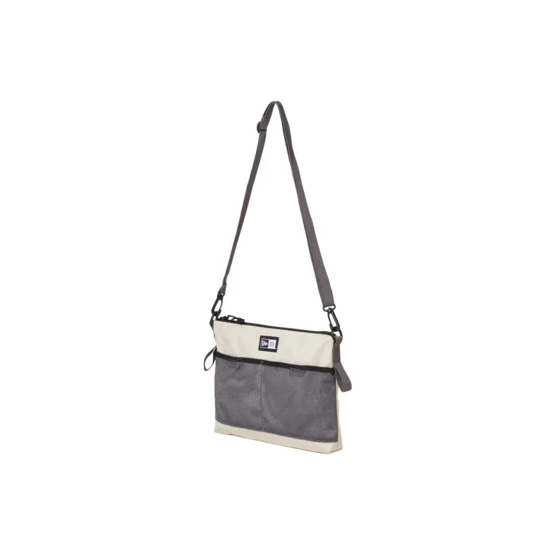 New Era Polyester Shoulder Bag, Crossbody Bag Unisex Beige & Gray-4