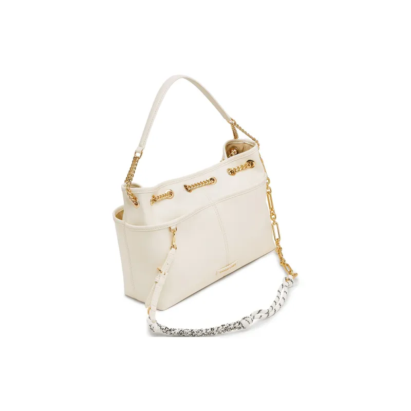 CHARLES&KEITH PU Crossbody Bags Medium Size Women's Cream Milk White/Black-2