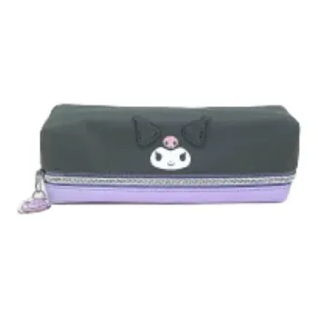 Sanrio Synthetic Leather Pencil Case Travel Storage Bag Women's Black