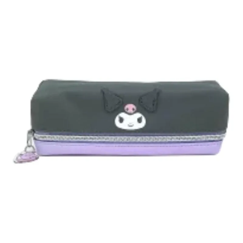 Sanrio Synthetic Leather Pencil Case Travel Storage Bag Women's Black-0