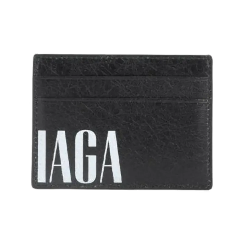 Balenciaga Arena Storico Lambskin Card Holder Trumpets Men's Black-2