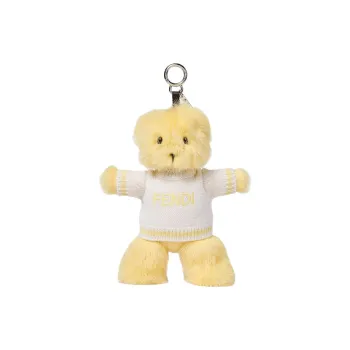 FENDI Brass, Mink Fur, Zinc Alloy Pendants Kids' Yellow