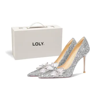 LOLY Slim Heel High Heels Women's Silver