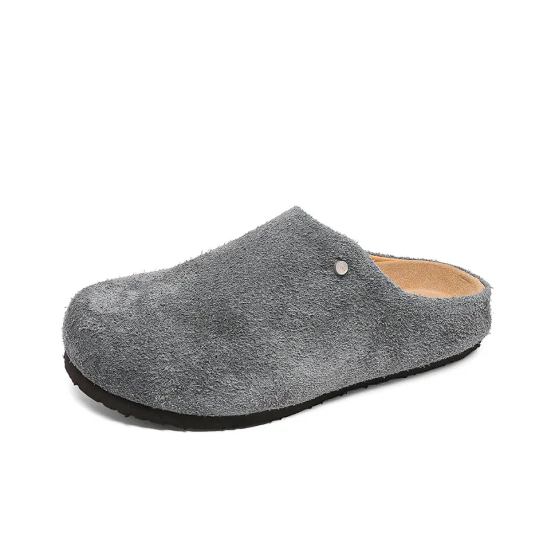 WEISHIBANGWEI Rubber Sole Slip Resistant Closed Toe Slippers Unisex Gray-8
