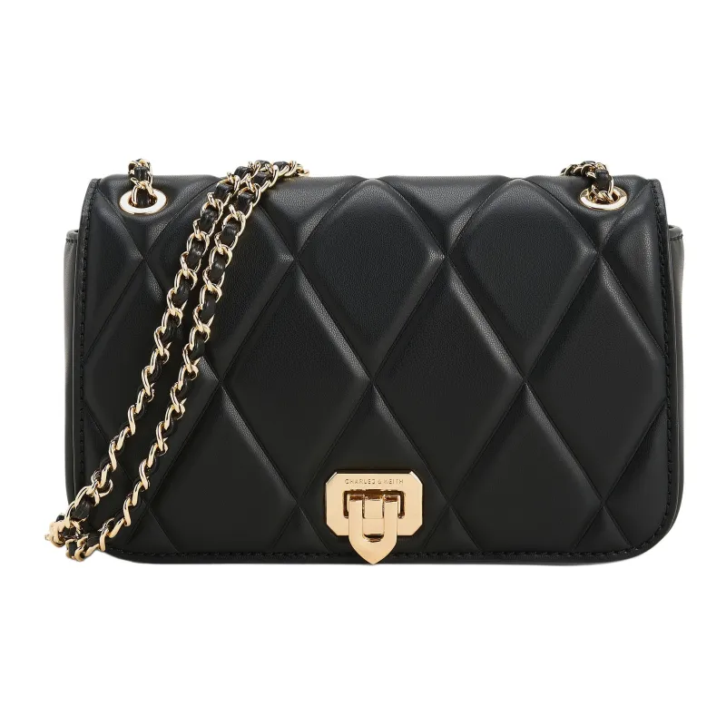 CHARLES&KEITH PU Crossbody Bags Trumpets Women's Cream Milk White/Black/Light Pink Light Pink-3