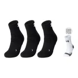 4 Pack[White Gray Crew *1+Black Ankle Socks *3]