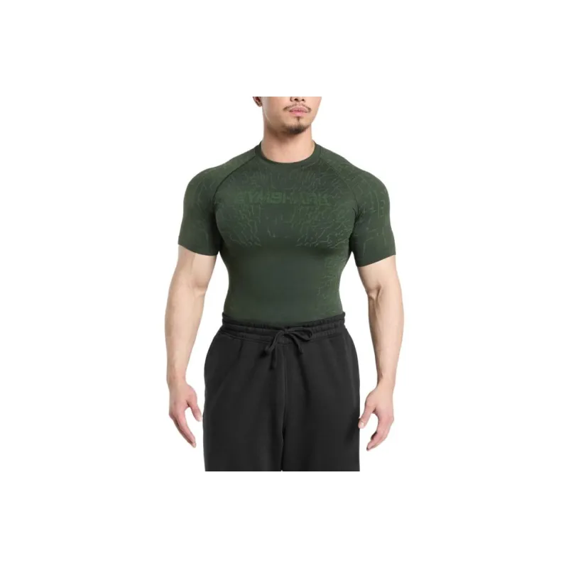 GYMSHARK Tectonic Seamless T Shirt Men's Trail Green/Classic Green-0