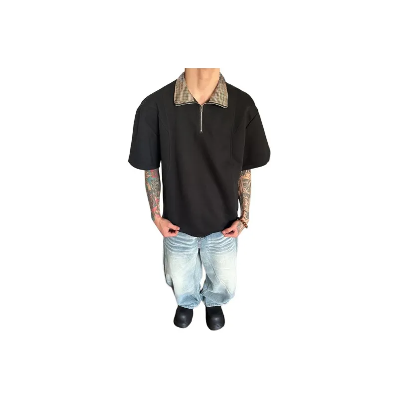 SUNSETMONENT Polo Shirts Unisex Black-0