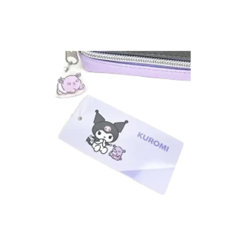 Sanrio Synthetic Leather Pencil Case Travel Storage Bag Women's Black-3
