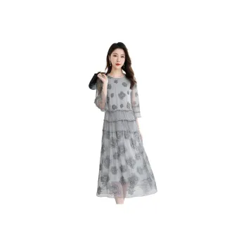 Yi Mengyuan Silk Long Sleeved Dress Women's