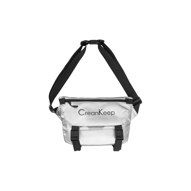 GOBLIN SHARKS 1759 PU Sling Bag Unisex Silver/Black-0