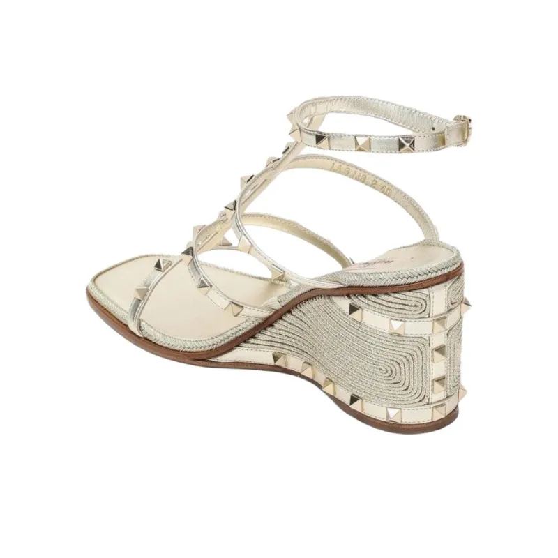Valentino Roman Sandals 8cm Women's Gold-3