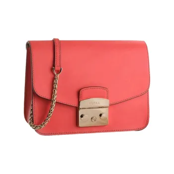 Furla Metropolis Collection Leather Crossbody Bag Women's Red