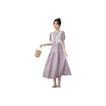 Flowers In Water Short Sleeved Dress Women's