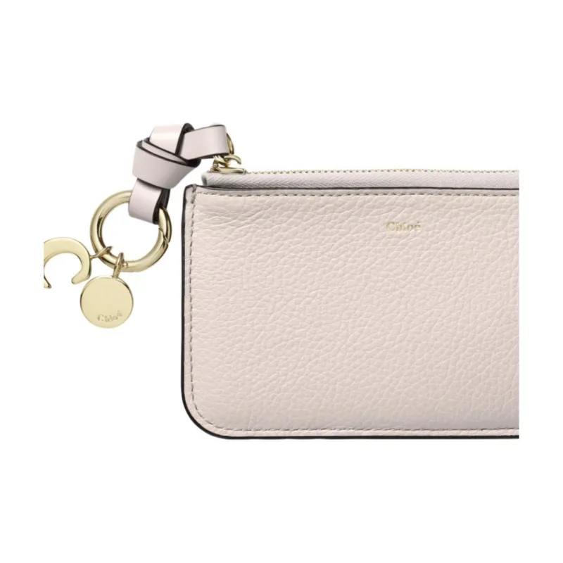 Chloe Calfskin Card Holder Women's Light Gray-3