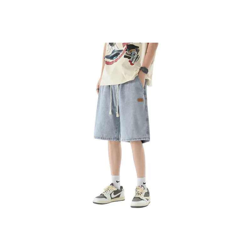 FAWENXIANGZI Denim Shorts Men's-10